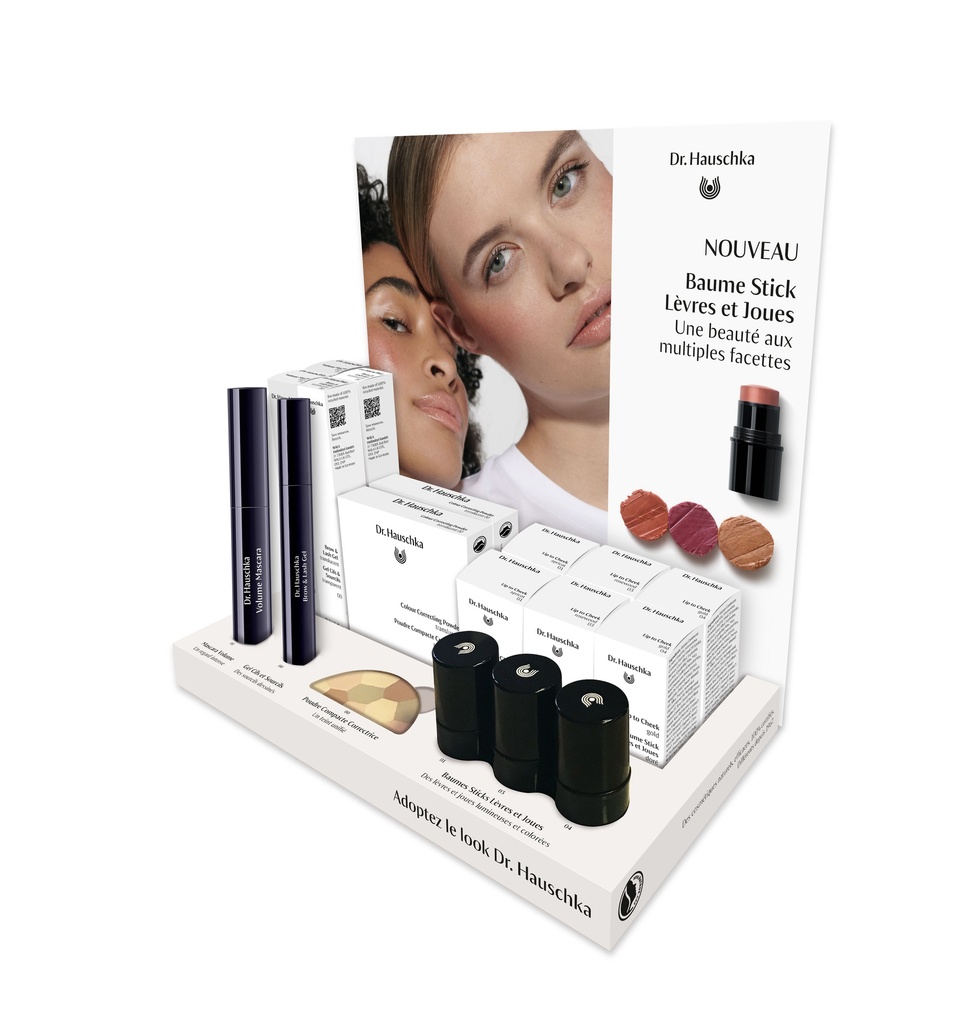 Présentoir lancement Baumes Sticks Lèvres et Joues